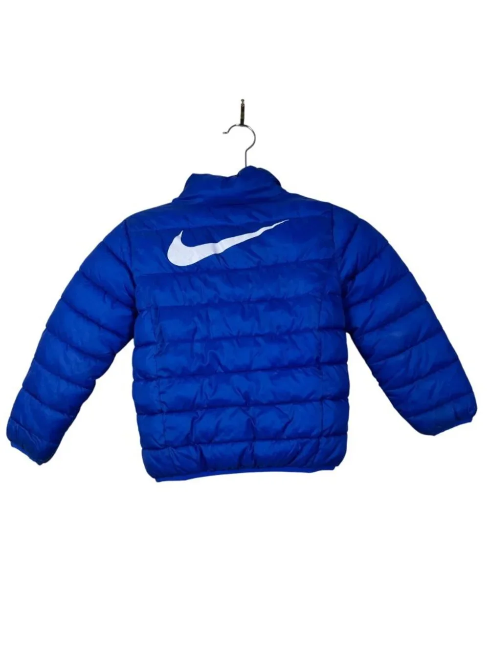 Nike Kid Blue Puffer Jacket Coat Smal 4-5T Fleece Lining Quilted Full Zip Winter